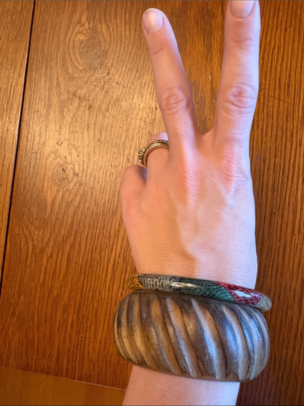 Multicolor Textured Bangle Bracelet - Women Accessories